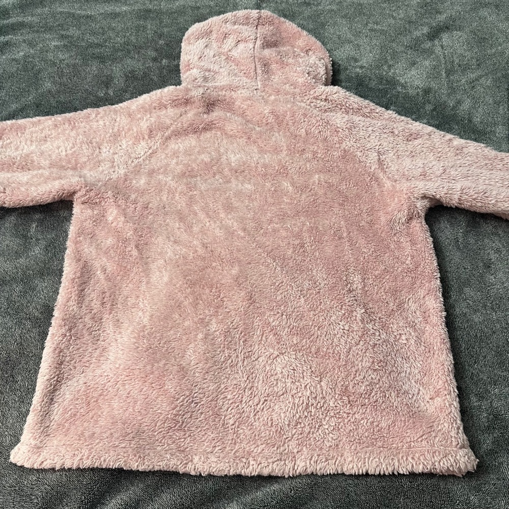Victoria's Secret PINK Sherpa Fleece Quarter Zip Hoodie Dusty Rose Pink Medium - Picture 4 of 7